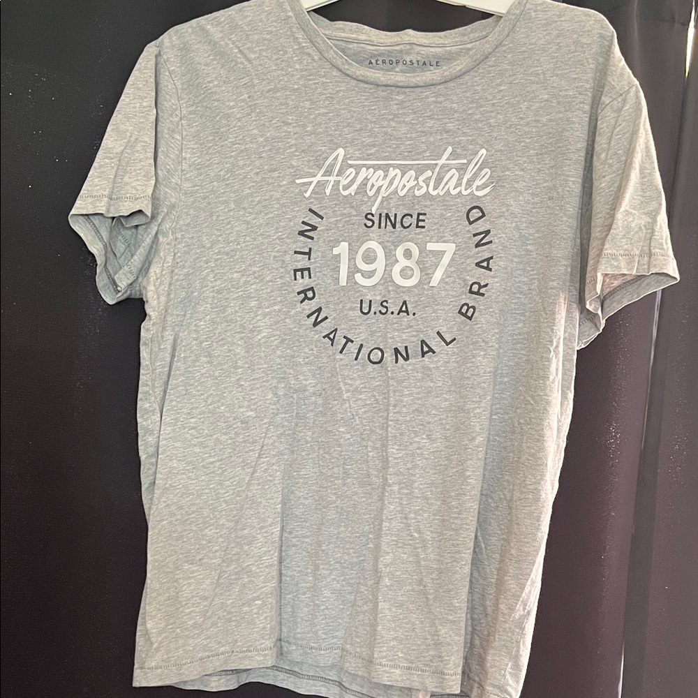 Aeropostale Light Gray 1987 Logo Short Sleeve Tee